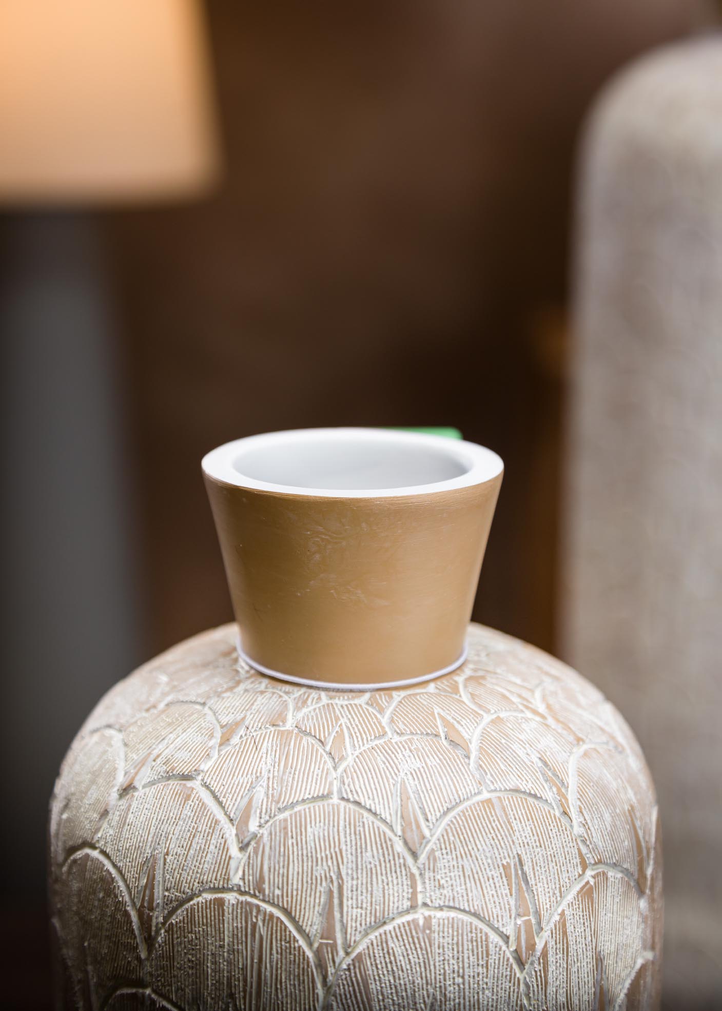 vasi in ceramica per interni stretti panna e beige